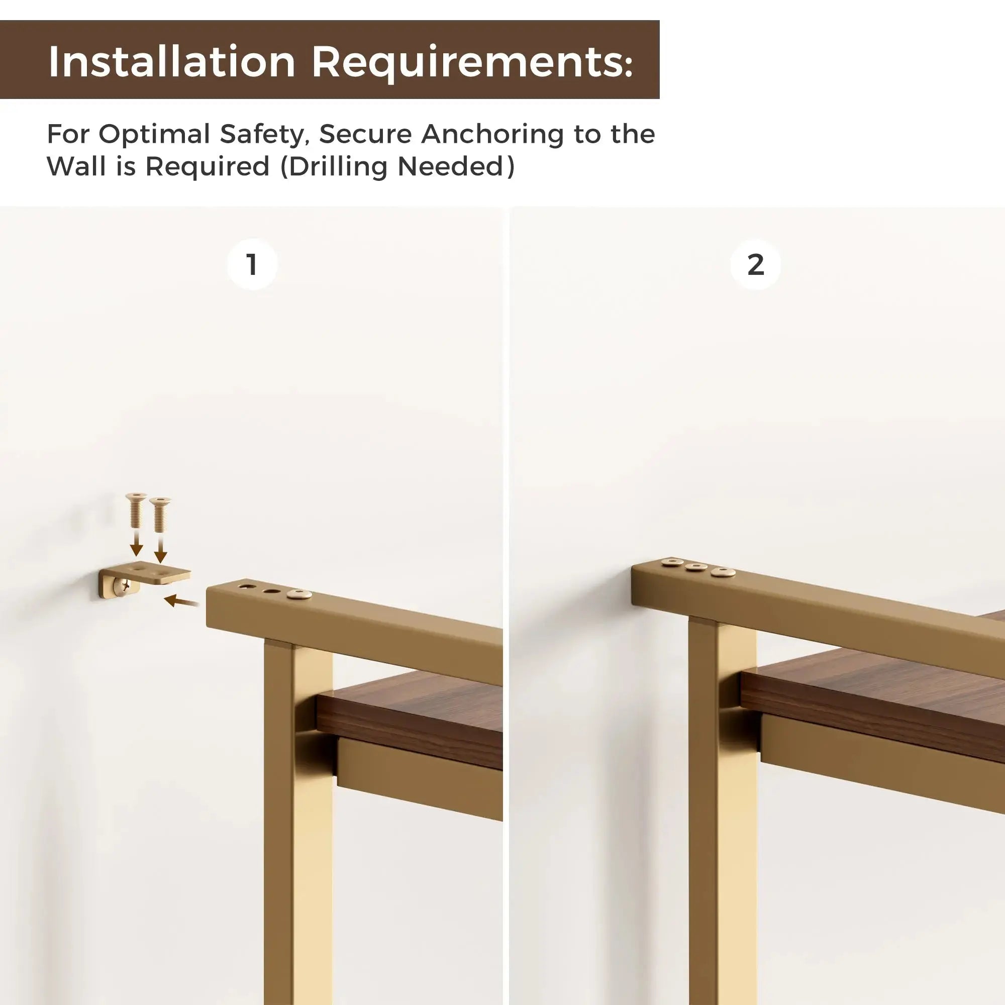 Sonoma Modern Tv Stand Installation: Secure Anchoring to the Wall Required for Safety, Drilling Needed.
