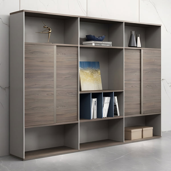 Walnut Executive Office Backdrop Cabinet | Floor-to-Ceiling Filing Storage