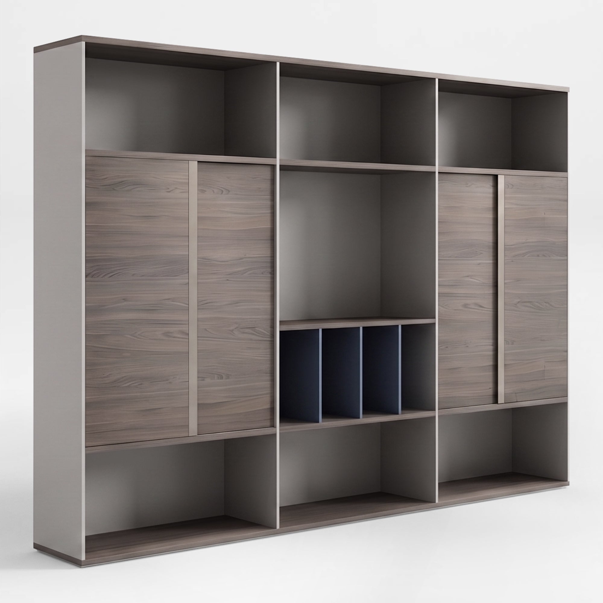 Walnut Executive Office Backdrop Cabinet | Floor-to-Ceiling Filing Storage
