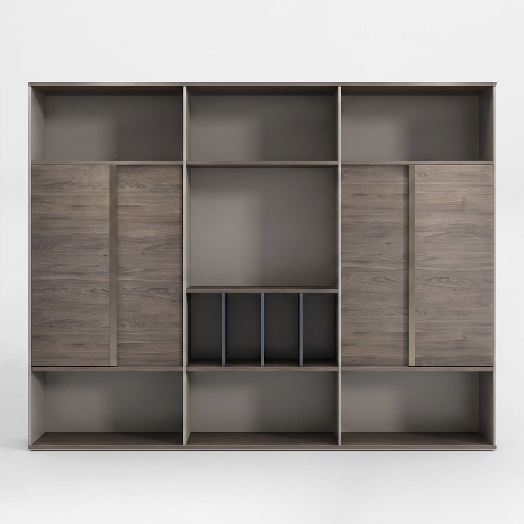 Walnut Executive Office Backdrop Cabinet | Floor-to-Ceiling Filing Storage