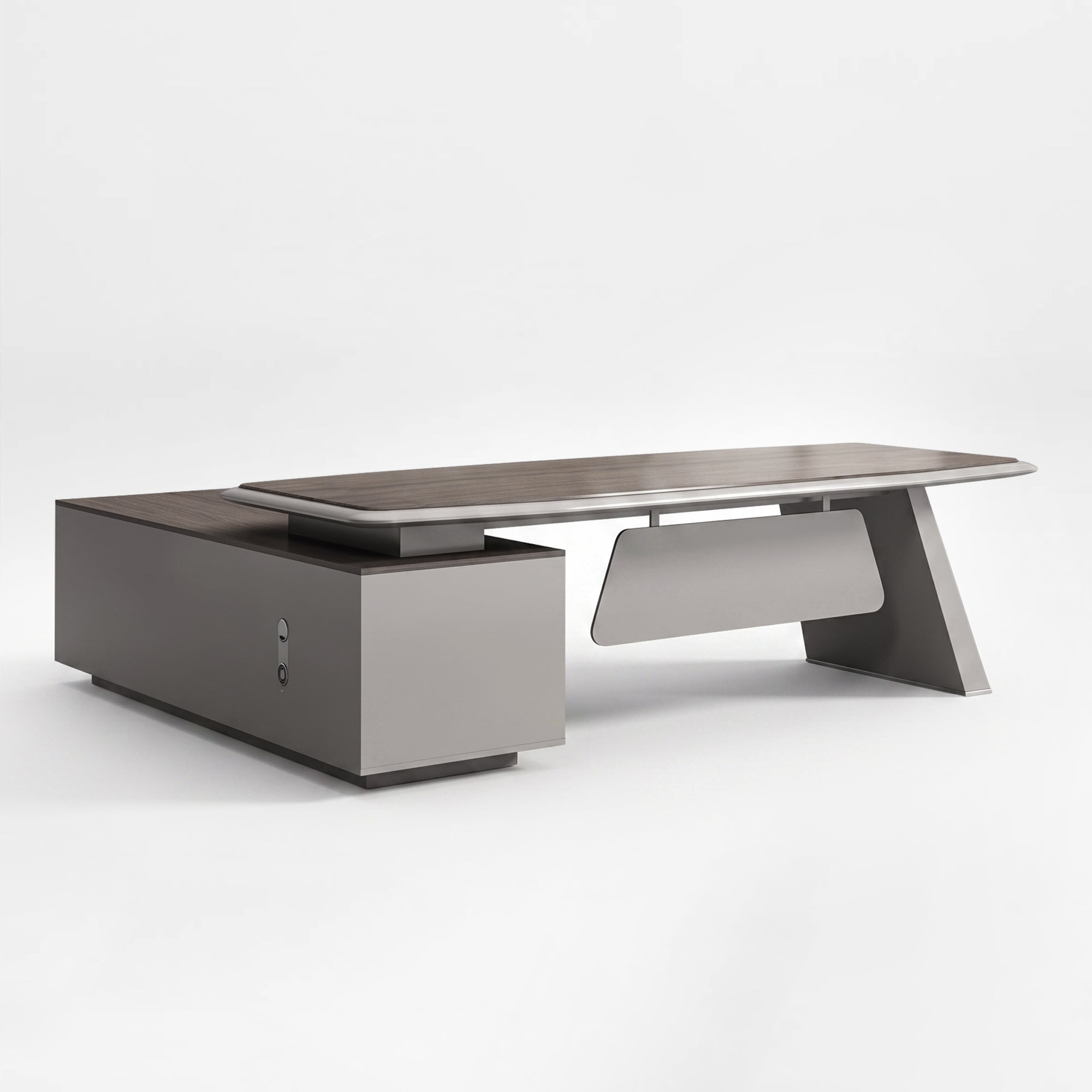 Walnut Grain & Khaki Executive President Desk