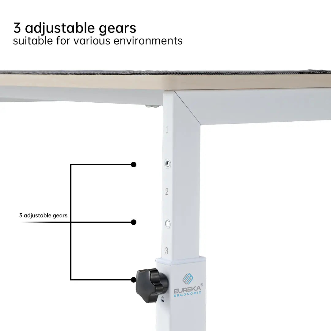 Eureka Ergonomic Cpu Cart Adjustable Gears, White Steel Frame for Various Environments.