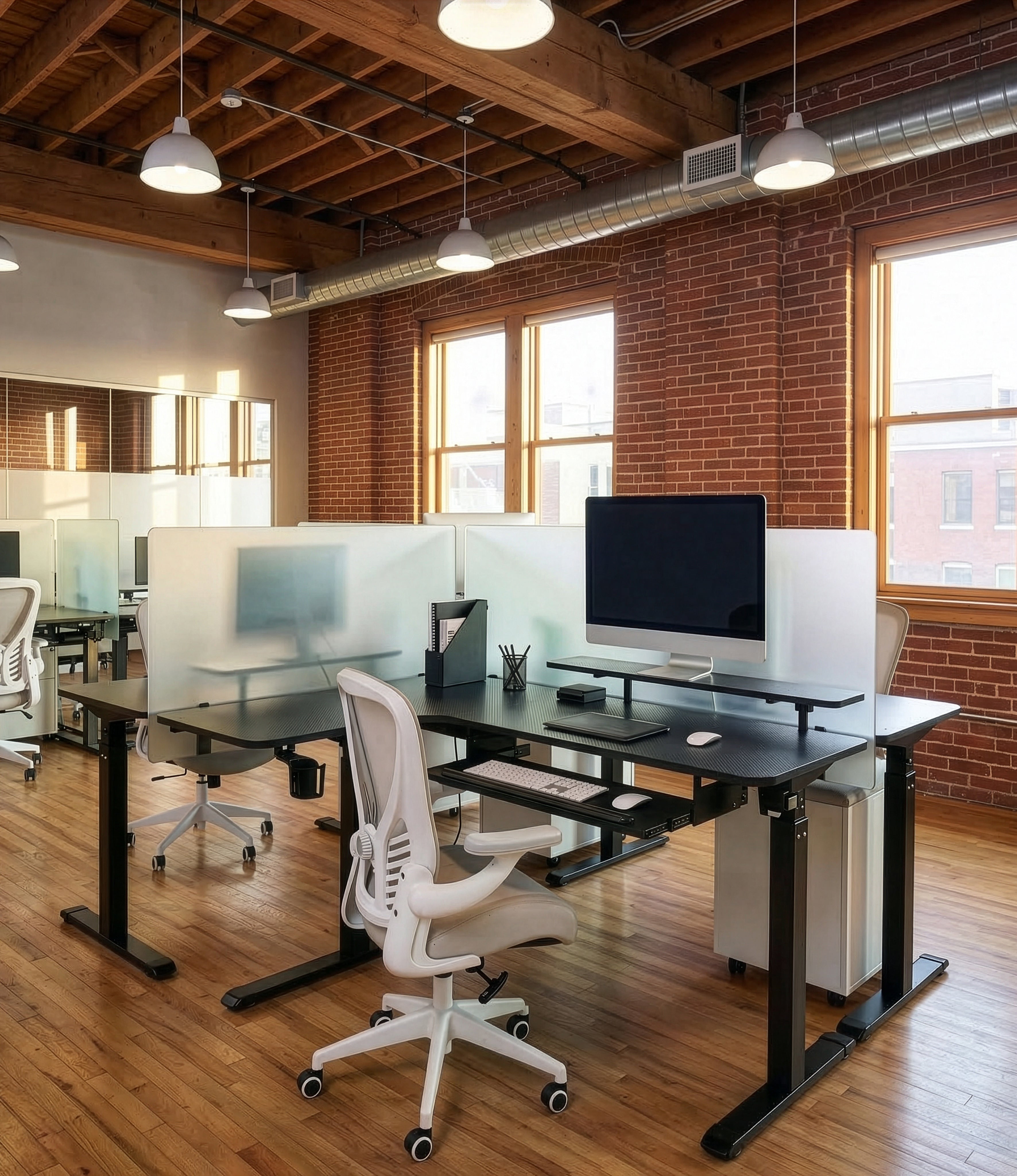 L-Shaped Standing Desk with Accessories Set (60"x23")
