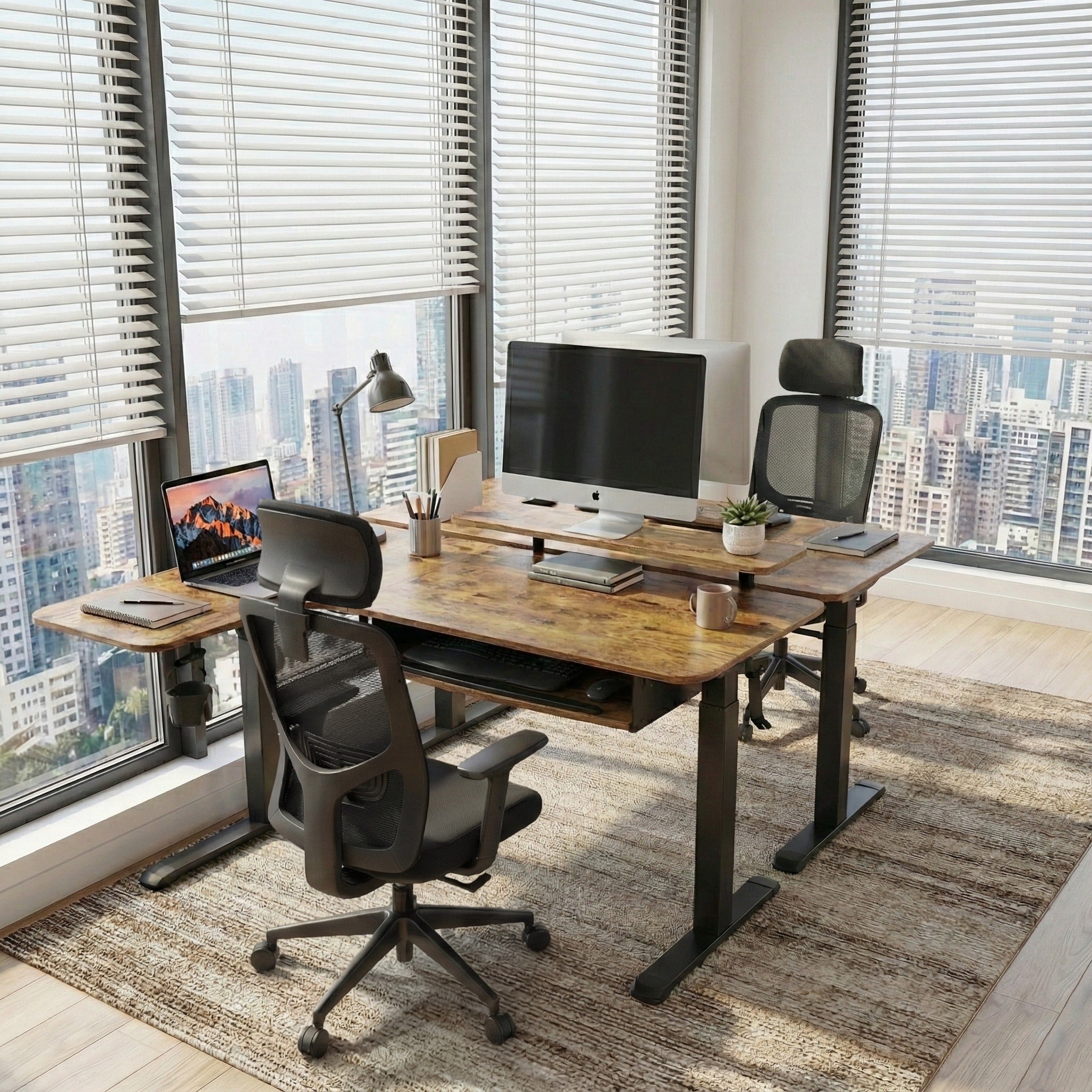 L-Shaped Standing Desk with Accessories Set (60"x23")