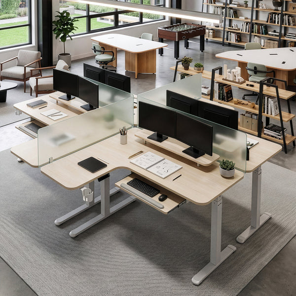 L-Shaped Standing Desk with Accessories Set (60"x23")