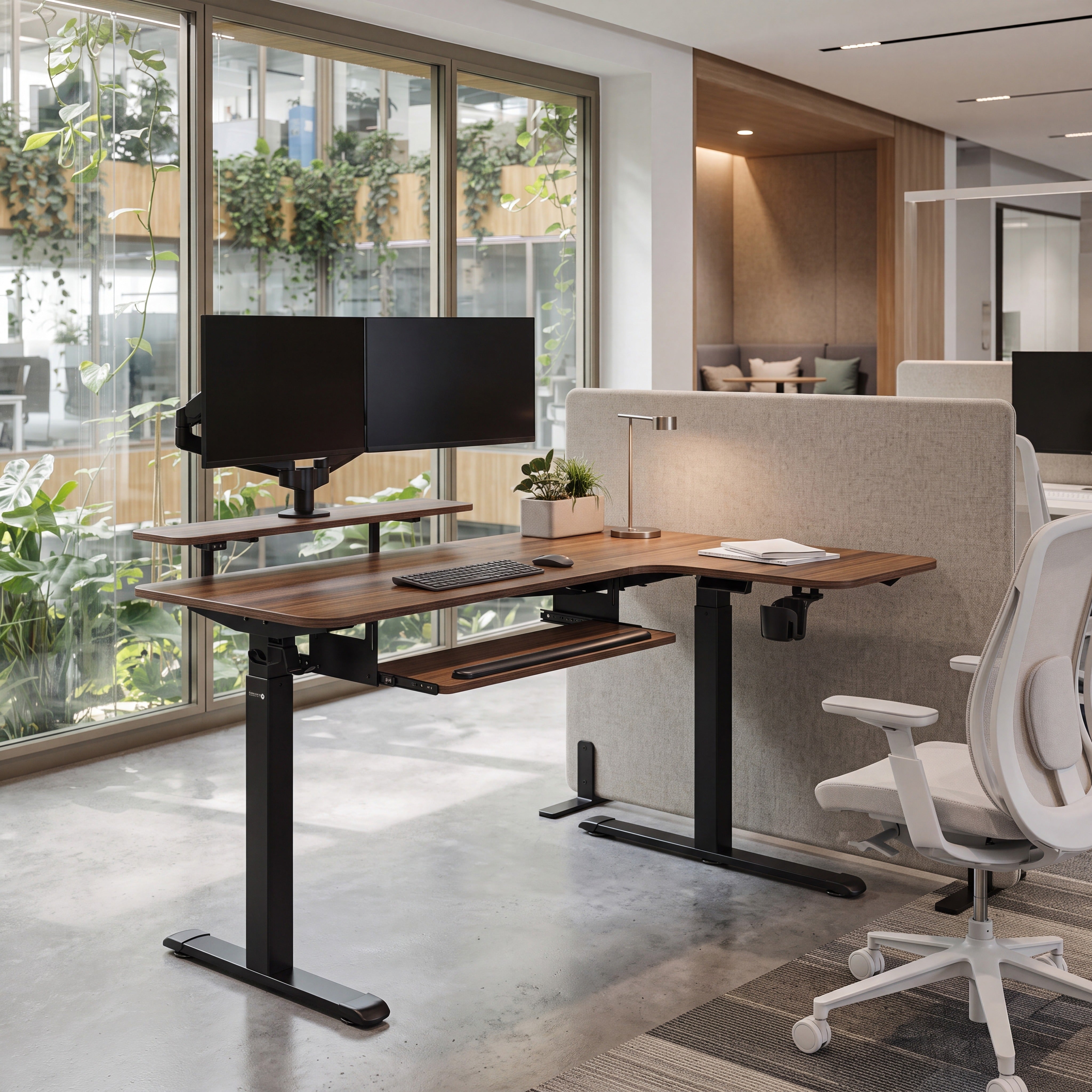 L-Shaped Standing Desk with Accessories Set (60"x23")