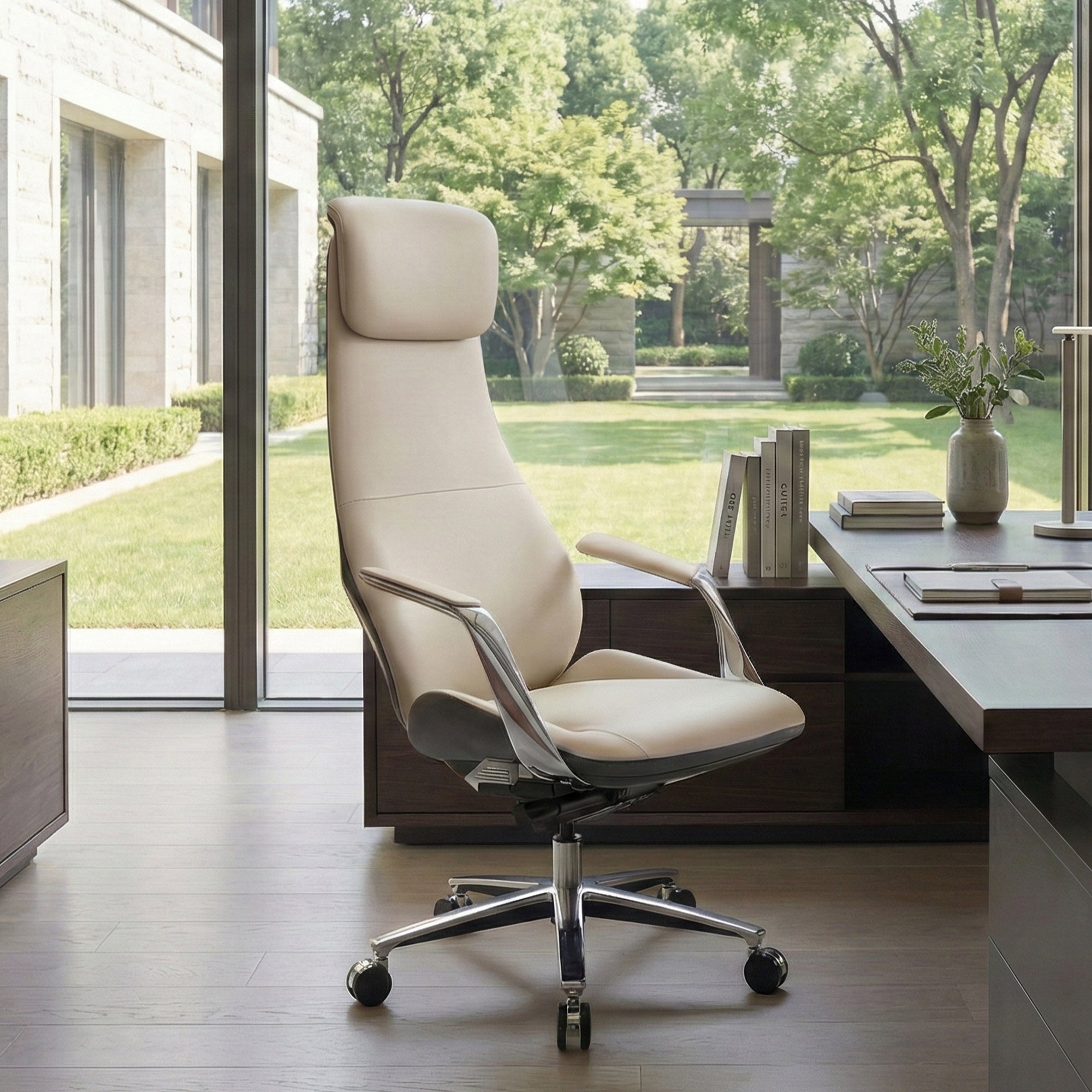 Serene Aaron, Genuine Leather Executive Office Chair