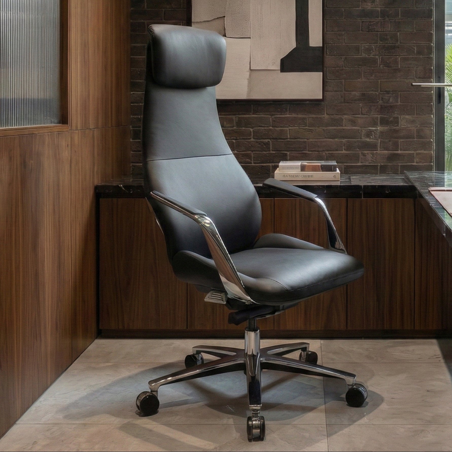 Serene Aaron, Genuine Leather Executive Office Chair