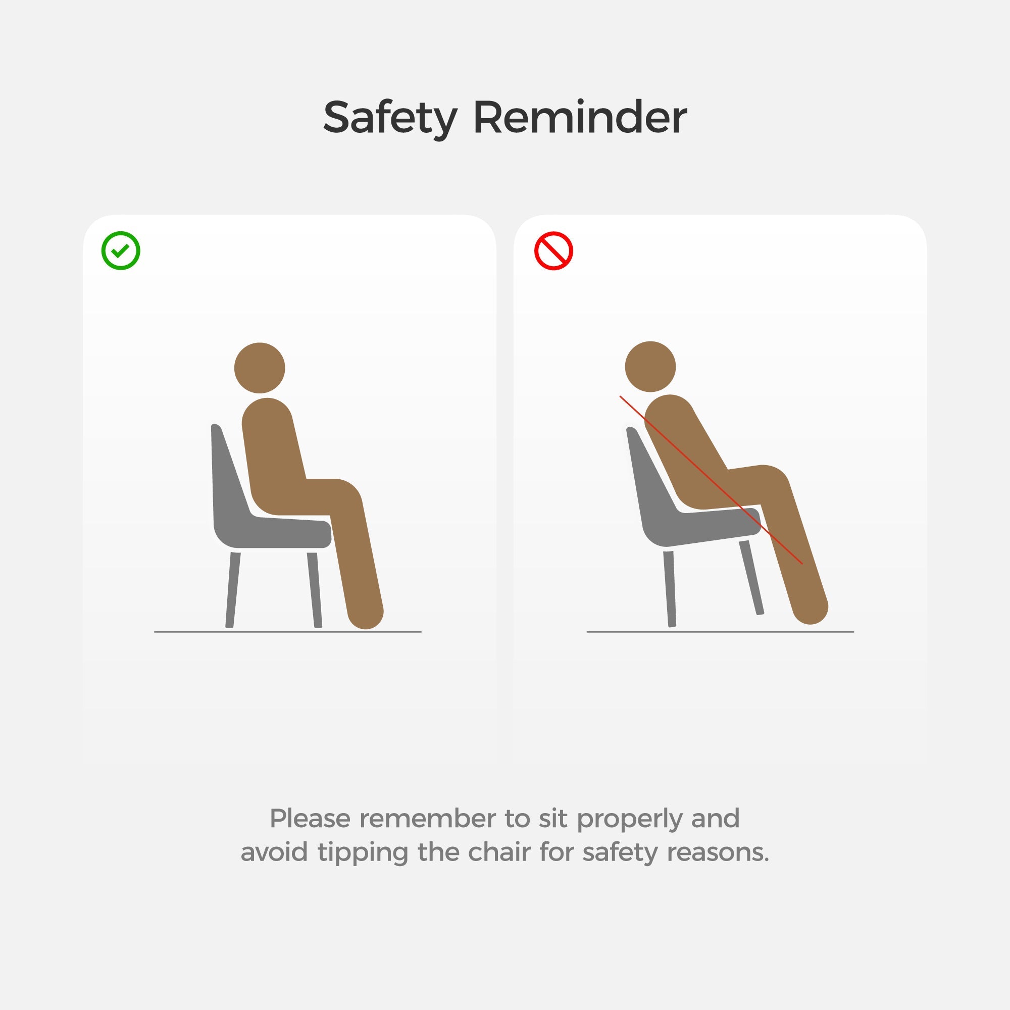 Couture Dining Chair Safety Reminder: Proper Posture and Avoiding Tipping for Safety.