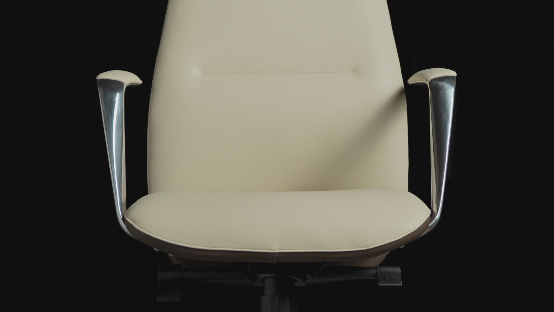 Leather High Back Executive Office Chair, Beige White,Video